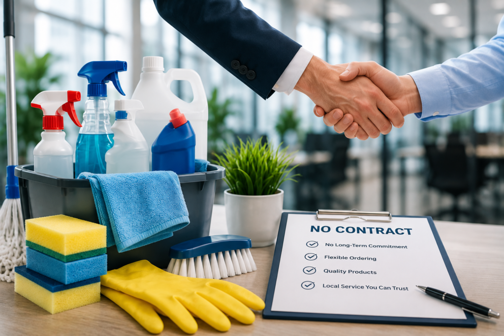 No contract janitorial supply store in Early TX serving Brown County businesses